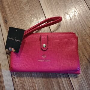 Nanette Lepore Pink Leather Wristlet Clutch